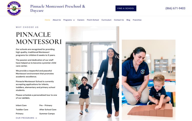 Pinnacle Montessori School Desktop_750